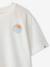 T-shirt garçon motif devant/dos effet délavé écru+vert d'eau - vertbaudet enfant 