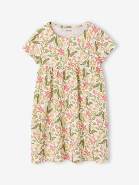 Ensemble fille robe + gilet mauve+rose imprimé - vertbaudet enfant 