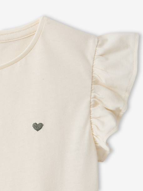 Meisjesjurk met 2-in-1 effect beige+ecru+indigoblauw+lichtroze+roze, gestreept - vertbaudet enfant 