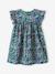 Robe fille imprimée fille manches à volants blanc imprimé+rose pâle+vert émeraude - vertbaudet enfant 