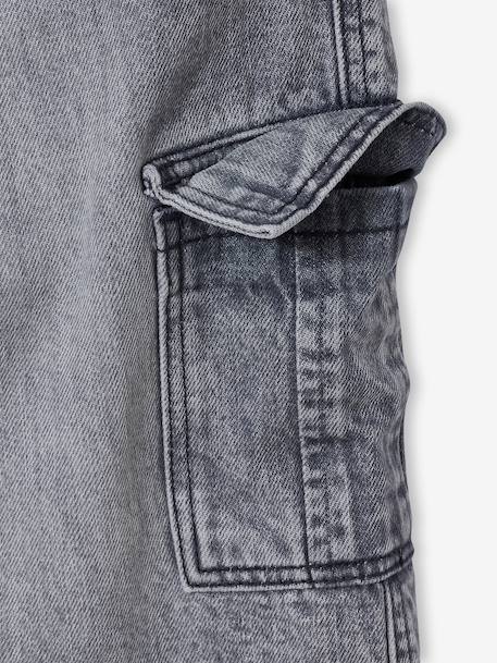 Bermuda in skatestijl JONEN denimgrijs+gebleekt denim - vertbaudet enfant 