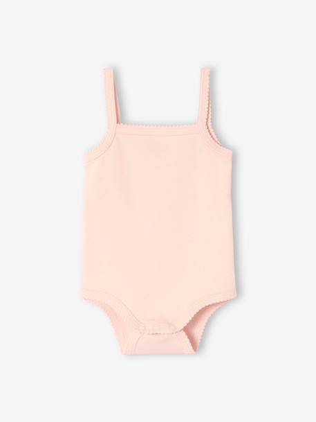 Set van 2 body's met bretels babymeisje ecru - vertbaudet enfant 