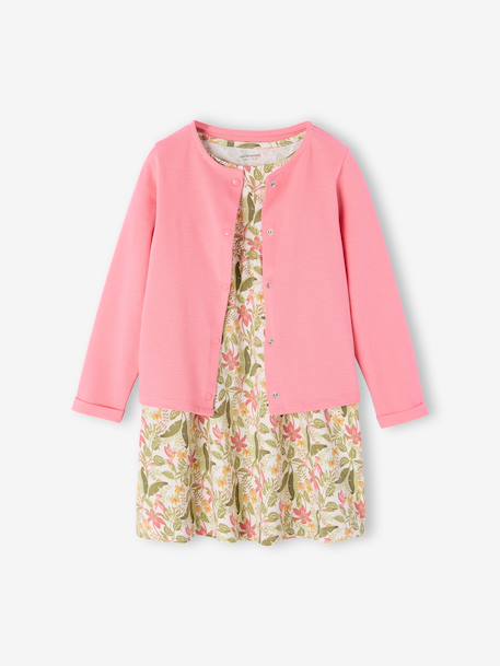 Fille-Ensemble fille robe + gilet