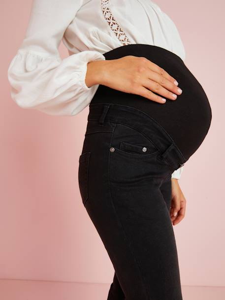 Rechte zwangerschapsjeans binnenbeenlengte 85 cm ZWART - vertbaudet enfant 