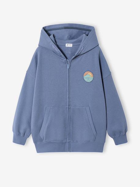 Oversized sweater met rits grijsblauw - vertbaudet enfant 