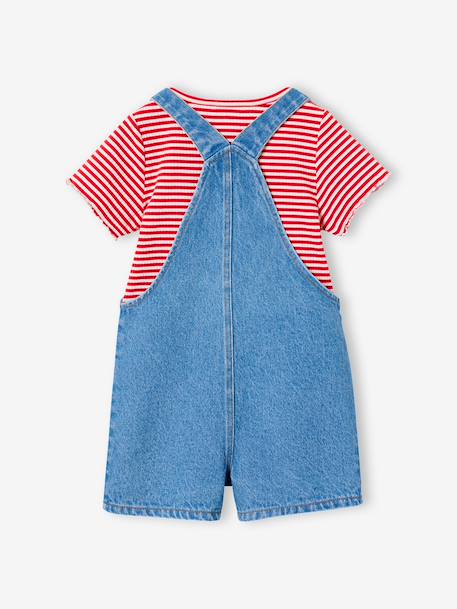 Ensemble salopette t-shirt bleu moyen - vertbaudet enfant 