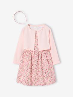 -Ensemble 3 pièces robe cardigan serre tête