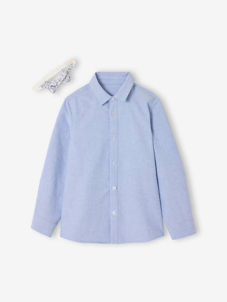 Chemise manches longues nœud papillon bleu ciel - vertbaudet enfant 