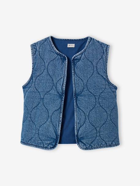 Veste sans manches denim bleu moyen - vertbaudet enfant 