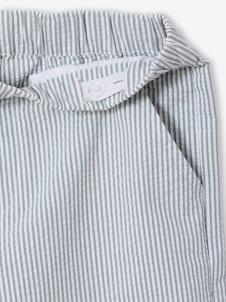 Ensemble short polo garçon rayé vert - vertbaudet enfant 