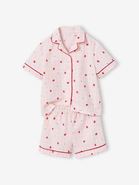 Set pyjama short aardbei lichtroze - vertbaudet enfant 