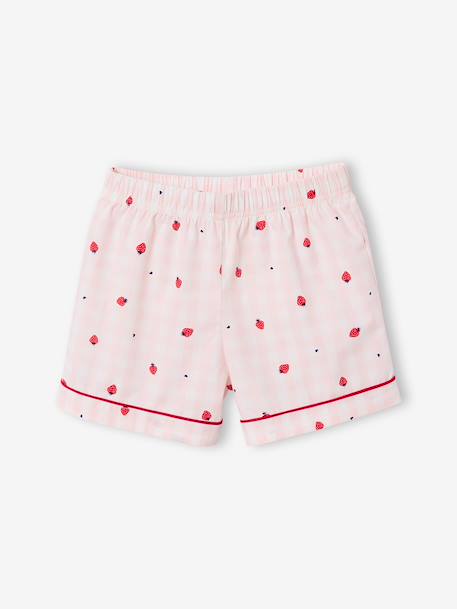 Ensemble pyjama short fraise rose pâle - vertbaudet enfant 