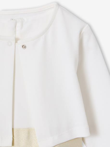 Ensemble robe patineuse boléro serre-tête blanc+vert sauge - vertbaudet enfant 
