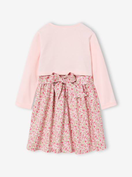 Ensemble 3 pièces robe cardigan serre tête rose pâle - vertbaudet enfant 