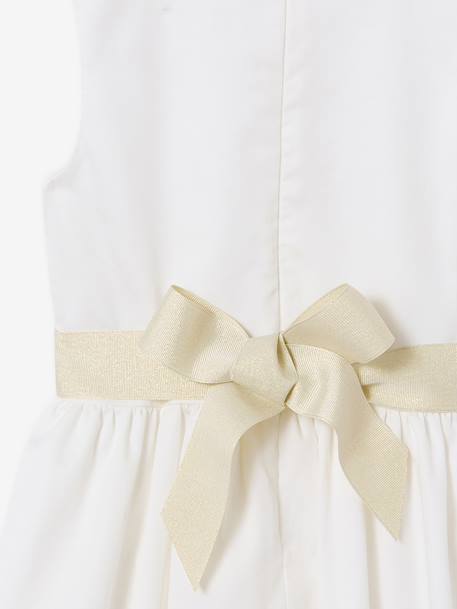 Ensemble robe patineuse boléro serre-tête blanc+vert sauge - vertbaudet enfant 