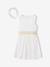 Ensemble robe patineuse boléro serre-tête blanc+vert sauge - vertbaudet enfant 