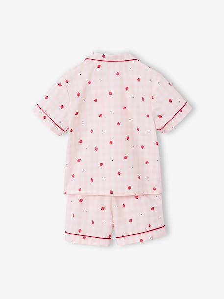 Set pyjama short aardbei lichtroze - vertbaudet enfant 