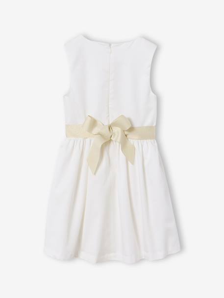 Ensemble robe patineuse boléro serre-tête blanc+vert sauge - vertbaudet enfant 