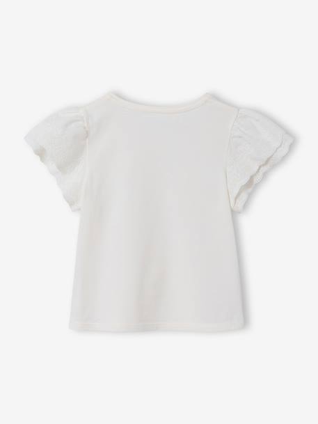 T-shirt met korte mouwen voor meisjes ecru - vertbaudet enfant 