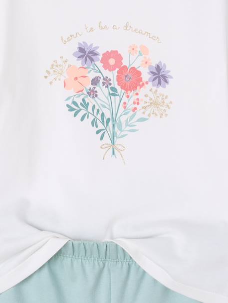 Set van 2 pyjamashorts voor meisjes met korte mouwen van katoen ecru - vertbaudet enfant 