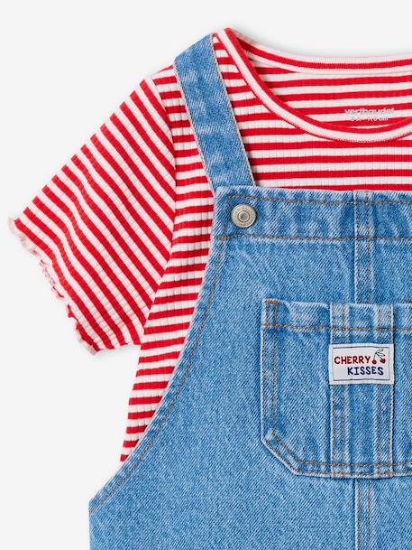 Ensemble salopette t-shirt bleu moyen - vertbaudet enfant 