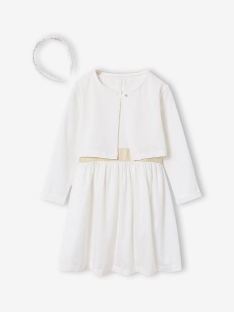 Fille-Ensemble-Ensemble robe patineuse boléro serre-tête