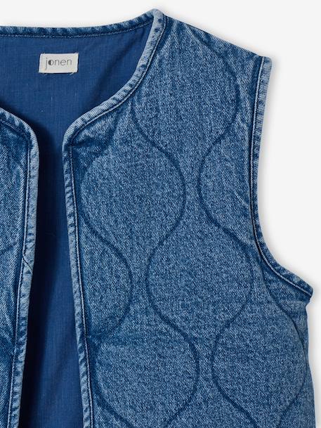 Veste sans manches denim bleu moyen - vertbaudet enfant 