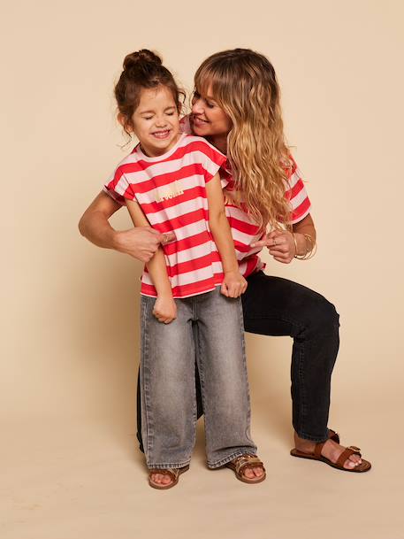T-shirt marinière fille manches courtes - capsule famille bois de rose - vertbaudet enfant 
