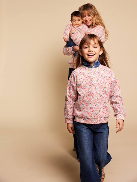 Sweater voor meisjes met bloemenprint meerkleurig - vertbaudet enfant 