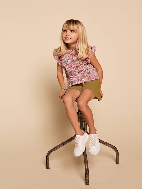 Short gaze de coton fille Capsule mère-fille olive - vertbaudet enfant 