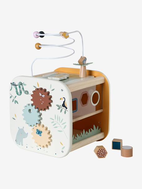 FSCÂ® houten multi-activiteitenkubus geel - vertbaudet enfant 