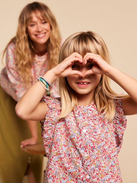 Short gaze de coton fille Capsule mère-fille olive - vertbaudet enfant 