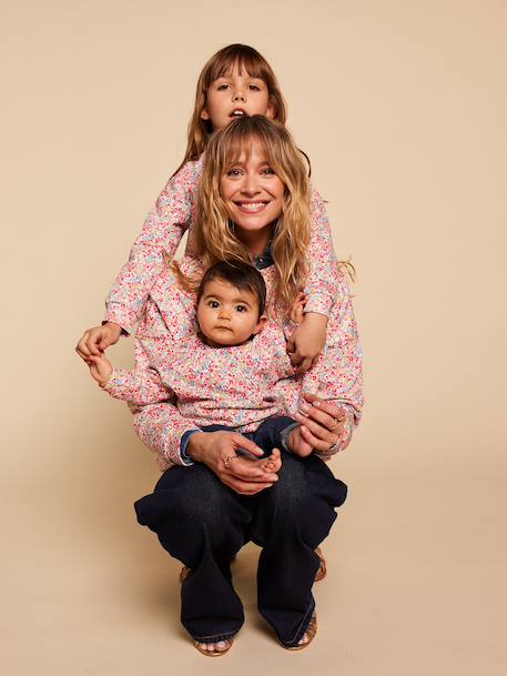 Dames sweater van biologisch katoen met bloemenprint meerkleurig - vertbaudet enfant 