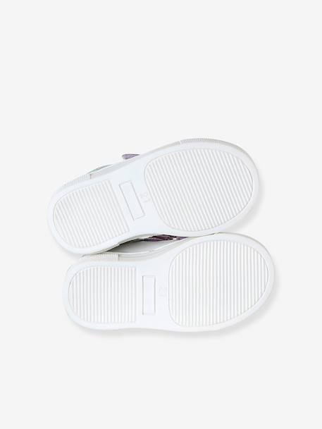 Baskets bébé cuir à scratchs lot blanc+lot violet - vertbaudet enfant 