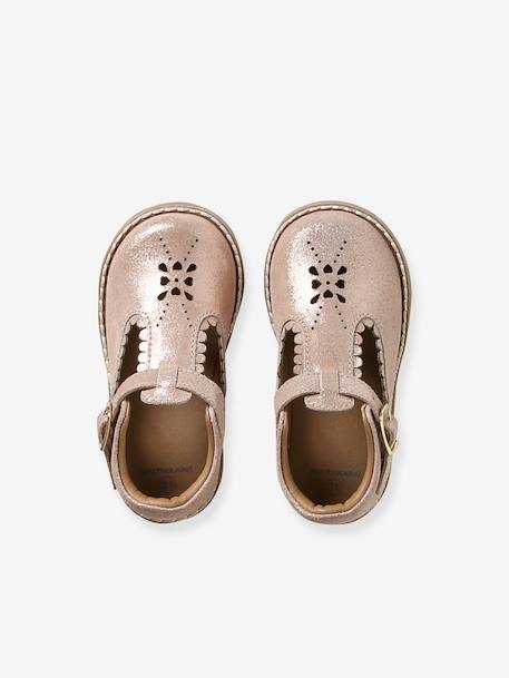 Salomé bébé cuir rose poudré - vertbaudet enfant 