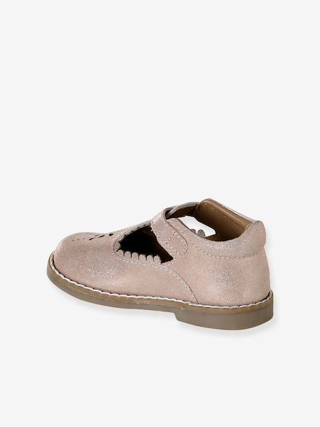 Salomé baby leer eerste stapjes roze (poederkleur) - vertbaudet enfant 