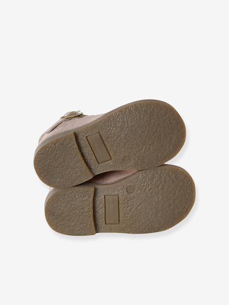 Salomé bébé cuir rose poudré - vertbaudet enfant 