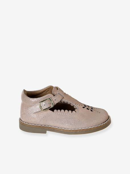 Salomé bébé cuir rose poudré - vertbaudet enfant 