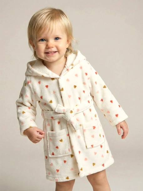 Bébé-Peignoir bébé COEUR, avec coton recyclé