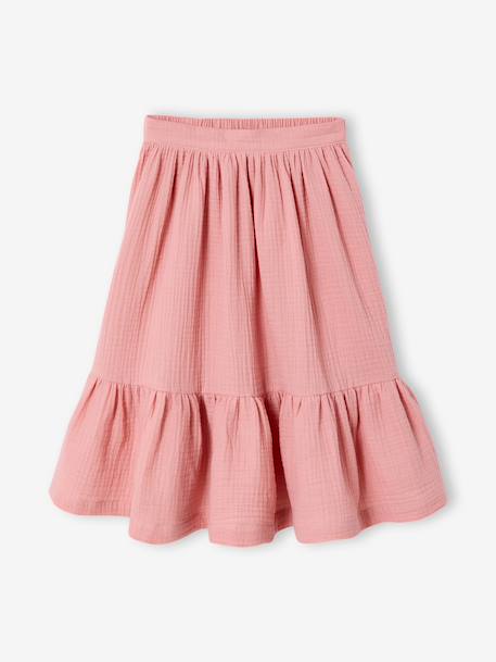 Ceremonie-set blouse en rok met volant voor meisjes rouge+saliegroen - vertbaudet enfant 