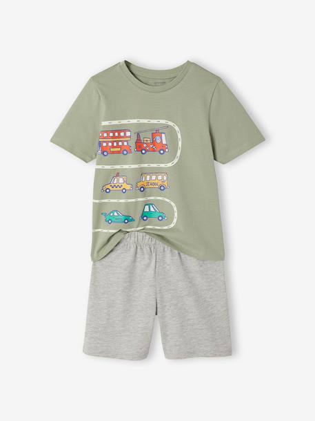 Lot 2 pyjashorts véhicules vert sauge - vertbaudet enfant 