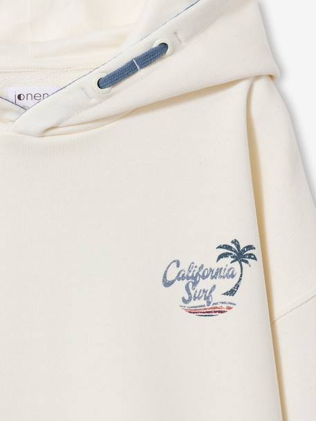 Sweat capuche garçon oversize imprimé dos écru - vertbaudet enfant 