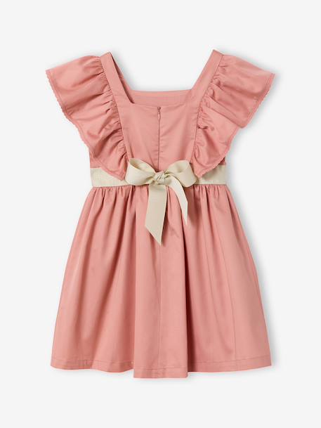 Robe cérémonie fille ceinture dorée blanc+blush - vertbaudet enfant 