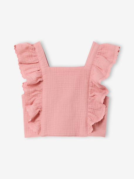 Ensemble fille cérémonie blouse jupe à volant blush+vert sauge - vertbaudet enfant 