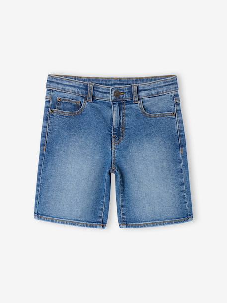 Bermuda in denim voor jongens met verstelbare taille double stone+stone - vertbaudet enfant 