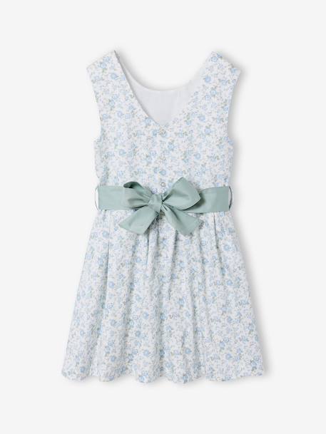 Robe de cérémonie motifs fleurs fille blanc+blanc imprimé+bleu clair+rose imprimé+rose pâle - vertbaudet enfant 
