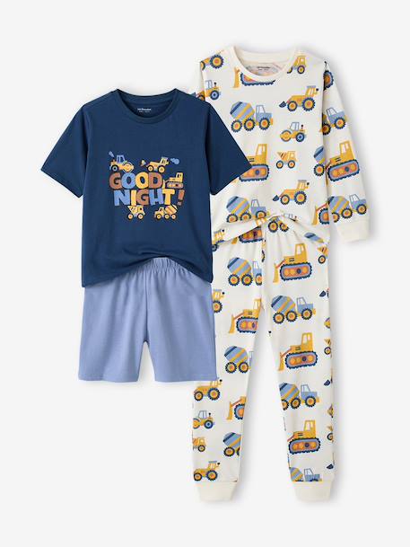 Set van 2 korte en lange pyjama's oceaanblauw - vertbaudet enfant 