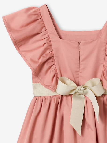 Robe cérémonie fille ceinture dorée blanc+blush - vertbaudet enfant 