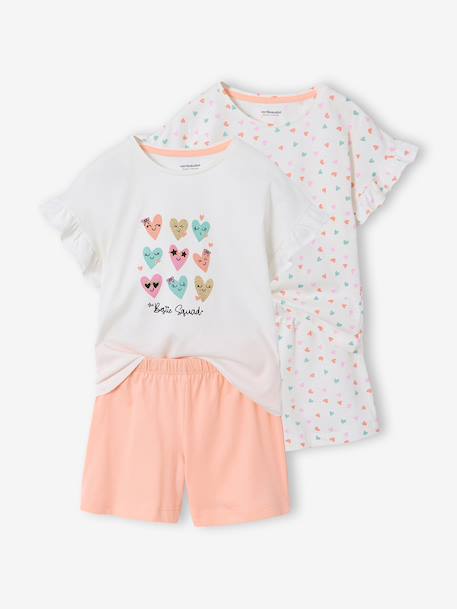 Lot 2 pyjashort cœurs écru - vertbaudet enfant 