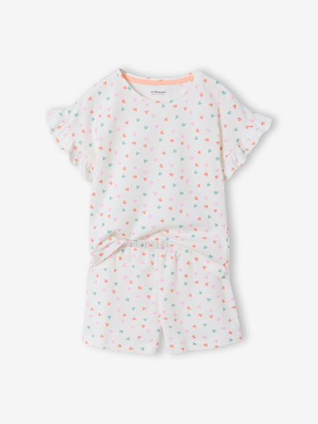 Lot 2 pyjashort cœurs écru - vertbaudet enfant 